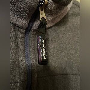 Patagonia Synchilla Large Charcoal & Purple Fleece Full Zip Jacket
